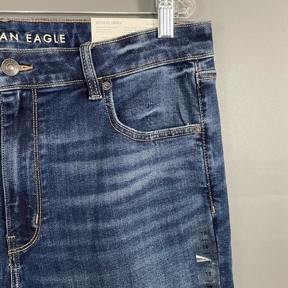 American Eagle Outfitters High Waist Flare Jean Long Classic Medium NWT - Picture 4 of 15
